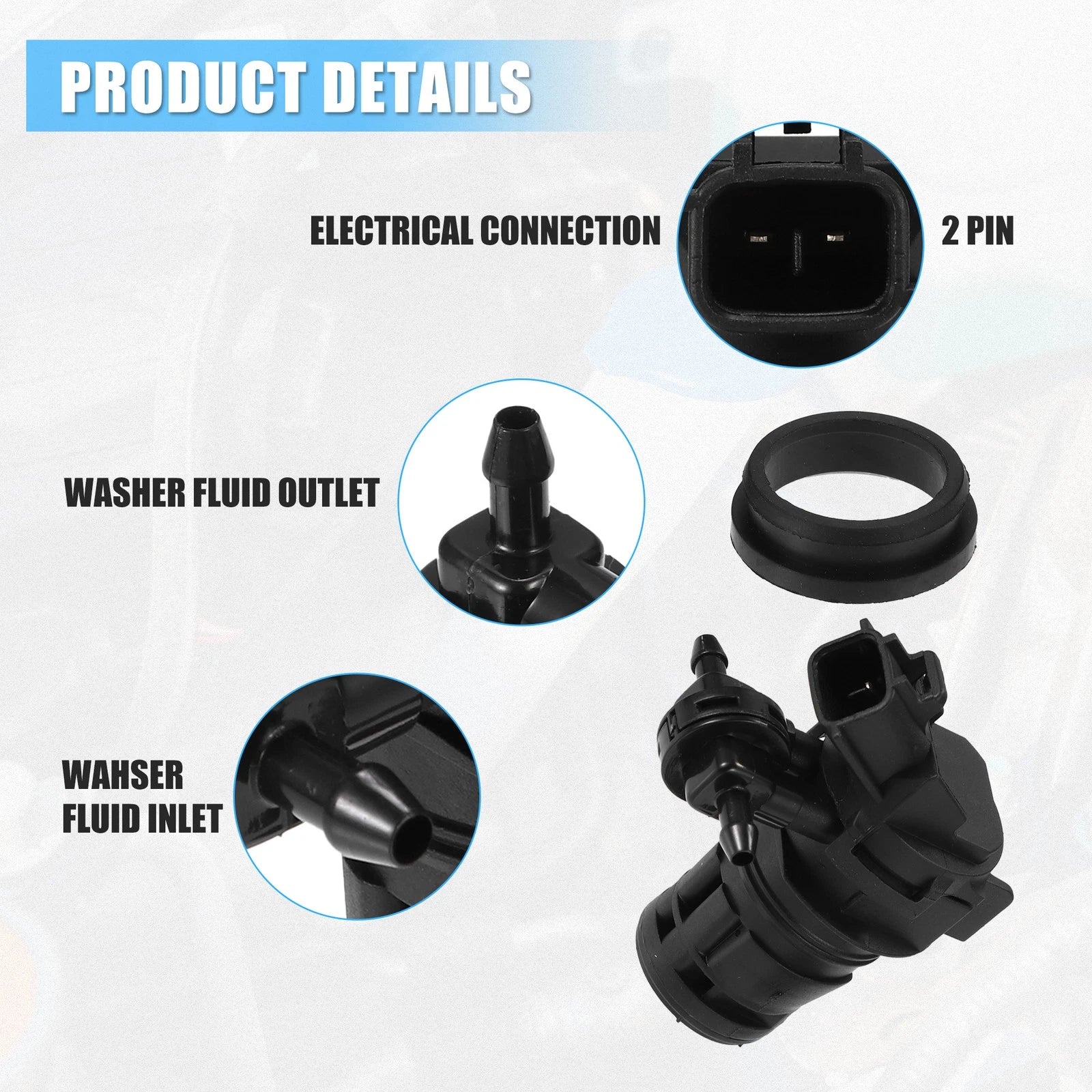 Windshield Washer Pump Replacement for Mazda 3 (2010–2018)
