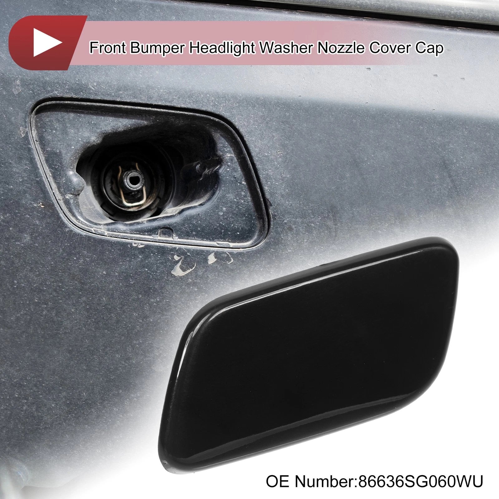 Front Left Washer Nozzle Cover Cap for Subaru Forester Sport (2013–2015) Black