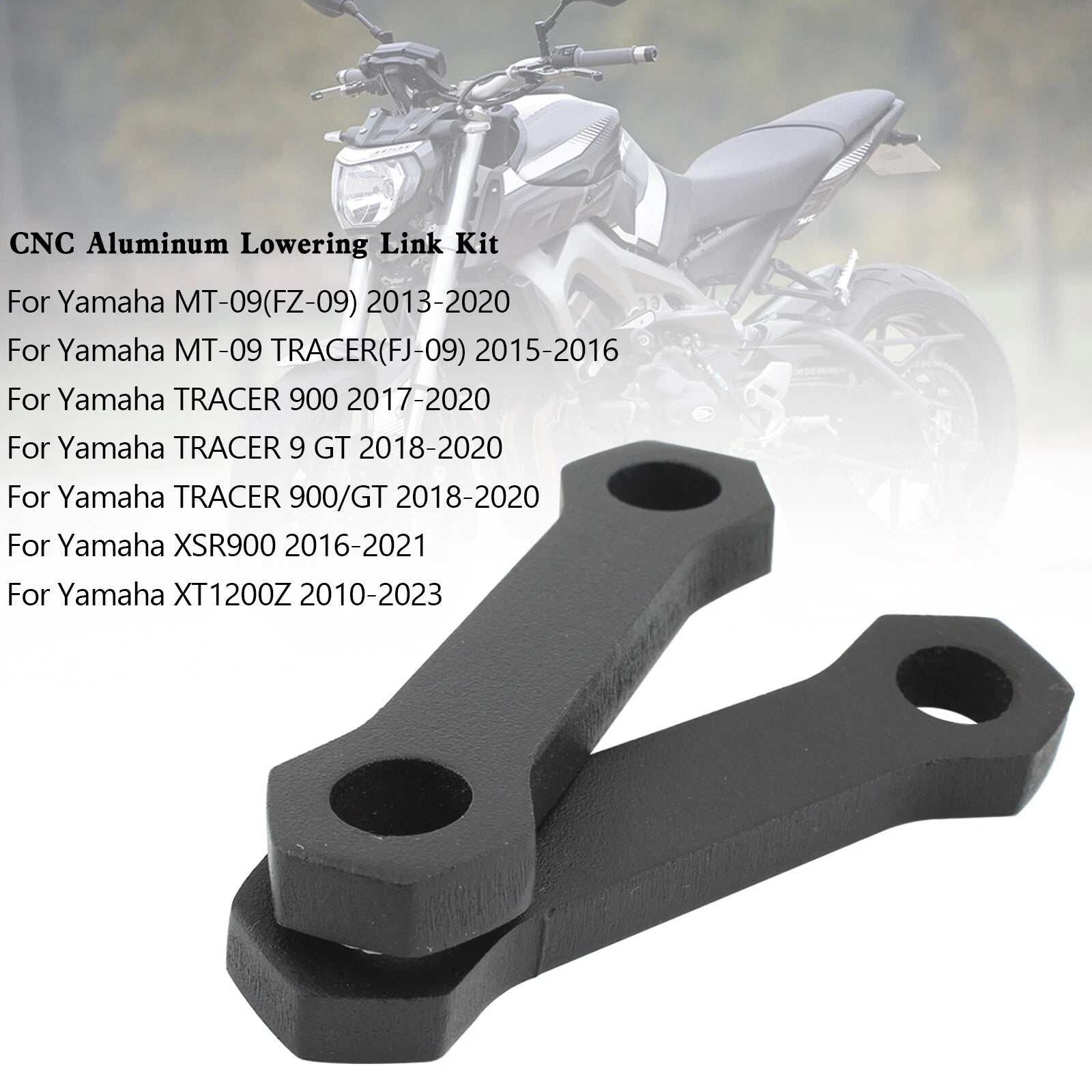 CNC Aluminum Lowering Link Kit for Yamaha MT-09, Tracer 900, XSR900, XT1200Z (2014–2023)