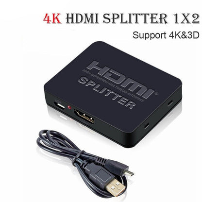 HDMI Splitter 1 in 2 Out 1080P 4K Adapter for Universal Use