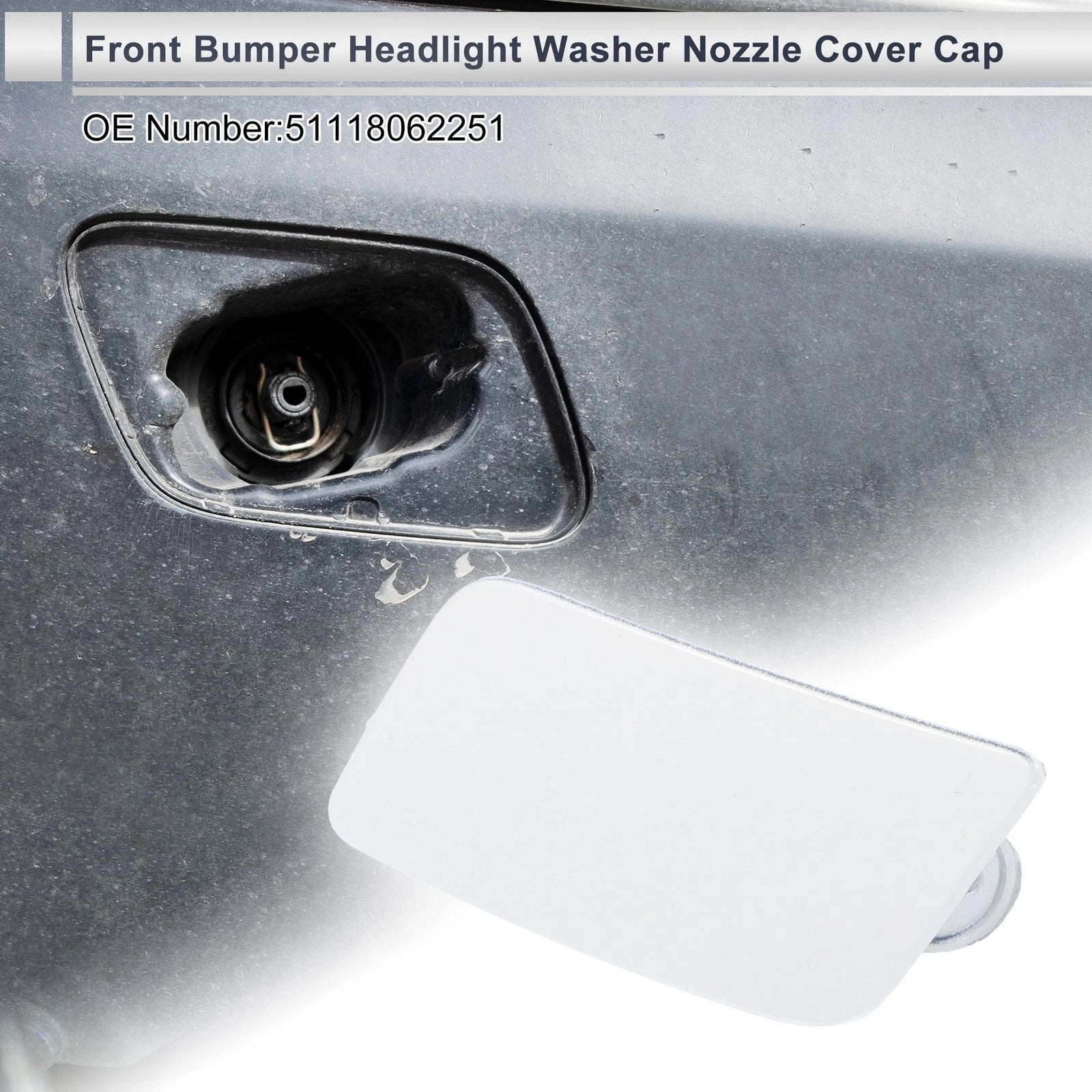 Front Left Headlight Washer Nozzle Cover Cap Replacement for BMW 335i GT (2013–2020)