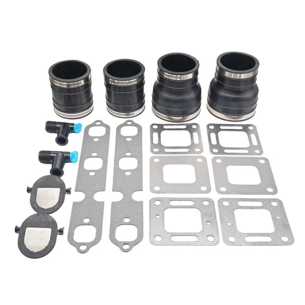 Set of 2 Exhaust Manifold Kit for Mercruiser 3" GM 229 262 CID (70981A3, 32-90949)