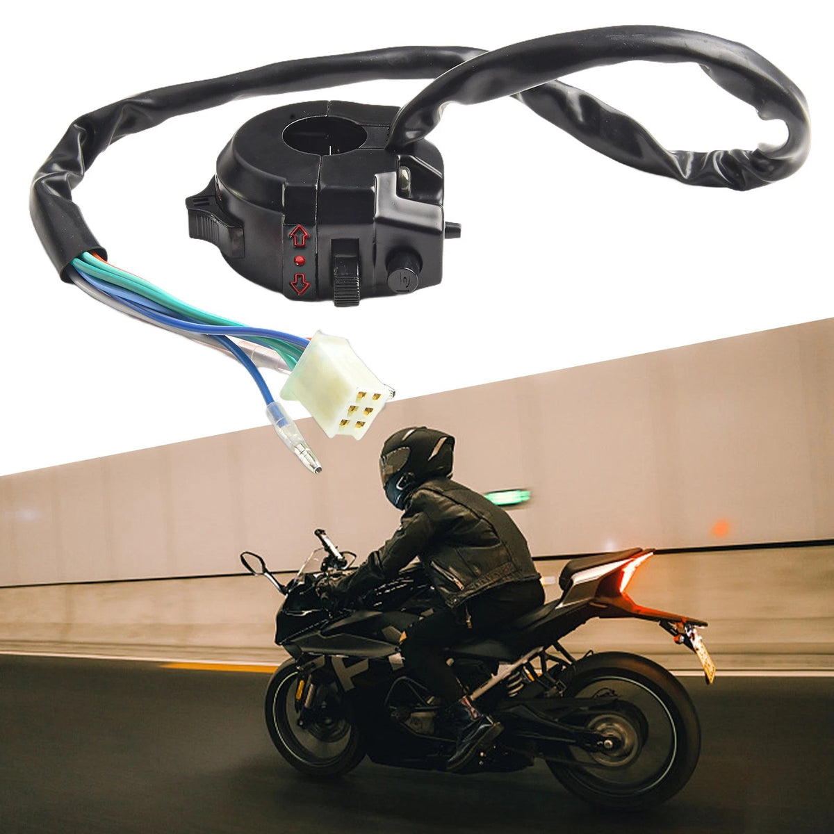 22mm Motorcycle Switch for Motorbike Handlebars Black