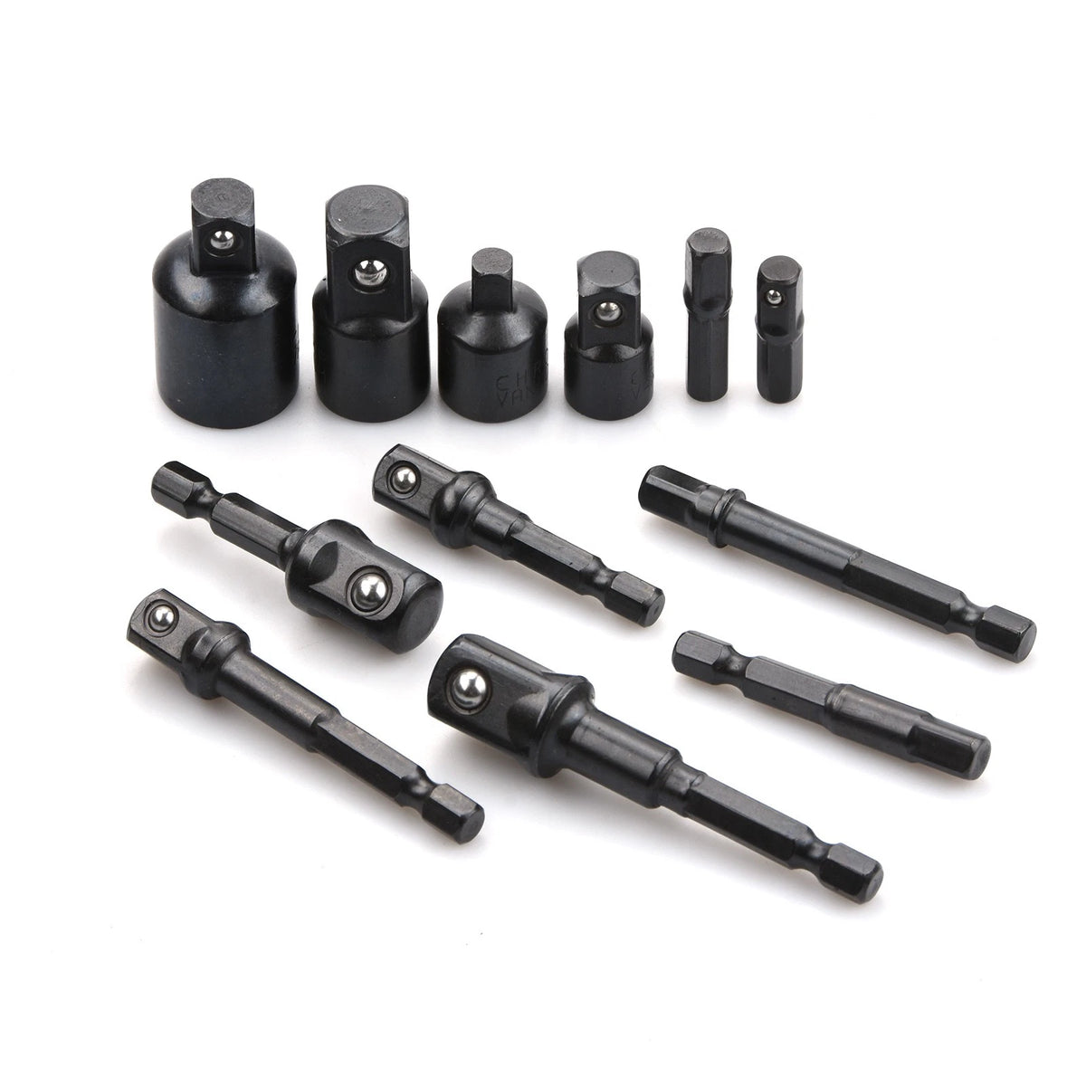 Set of 3 Impact Socket Adapters for Drill Nut Driver Bit (1/4, 3/8, 1/2")