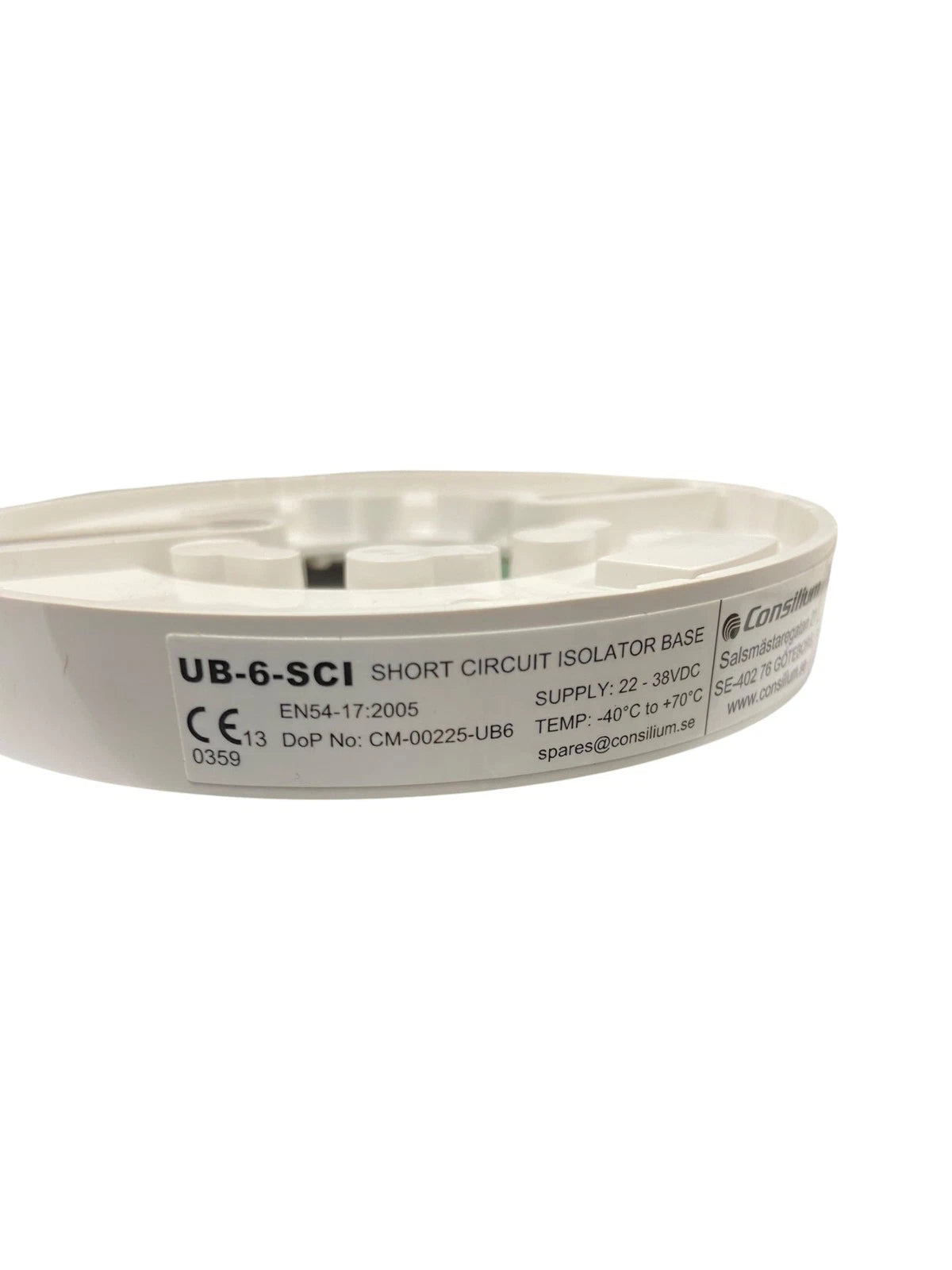 Detector Base w/ Short Circuit Insolator for Consilium (5200313-00A)