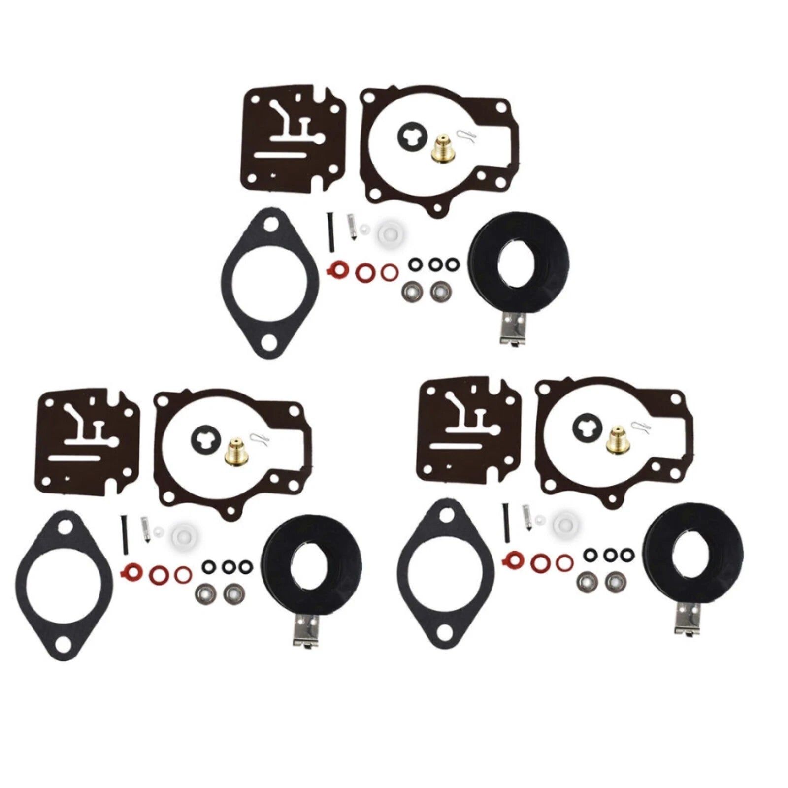 3X Carburetor Rebuild Kit with Float for Johnson Evinrude 50 55 60 HP