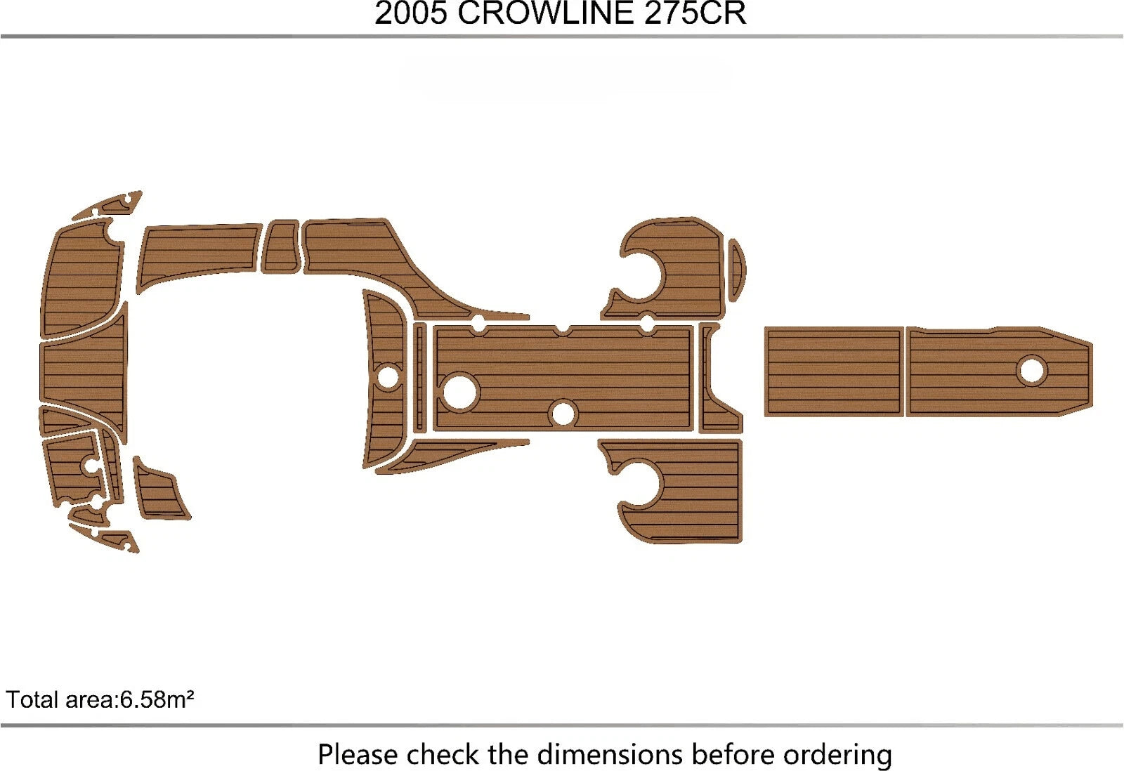 EVA Teak Flooring Pads for Crownline 275CR (2005)