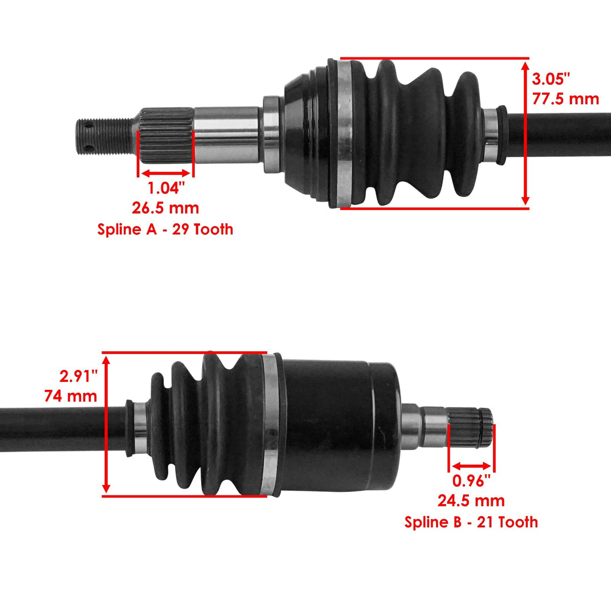 Front Left Right CV Axle Replacement for Can-Am Maverick Sport 1000 DPS (2019–2022)