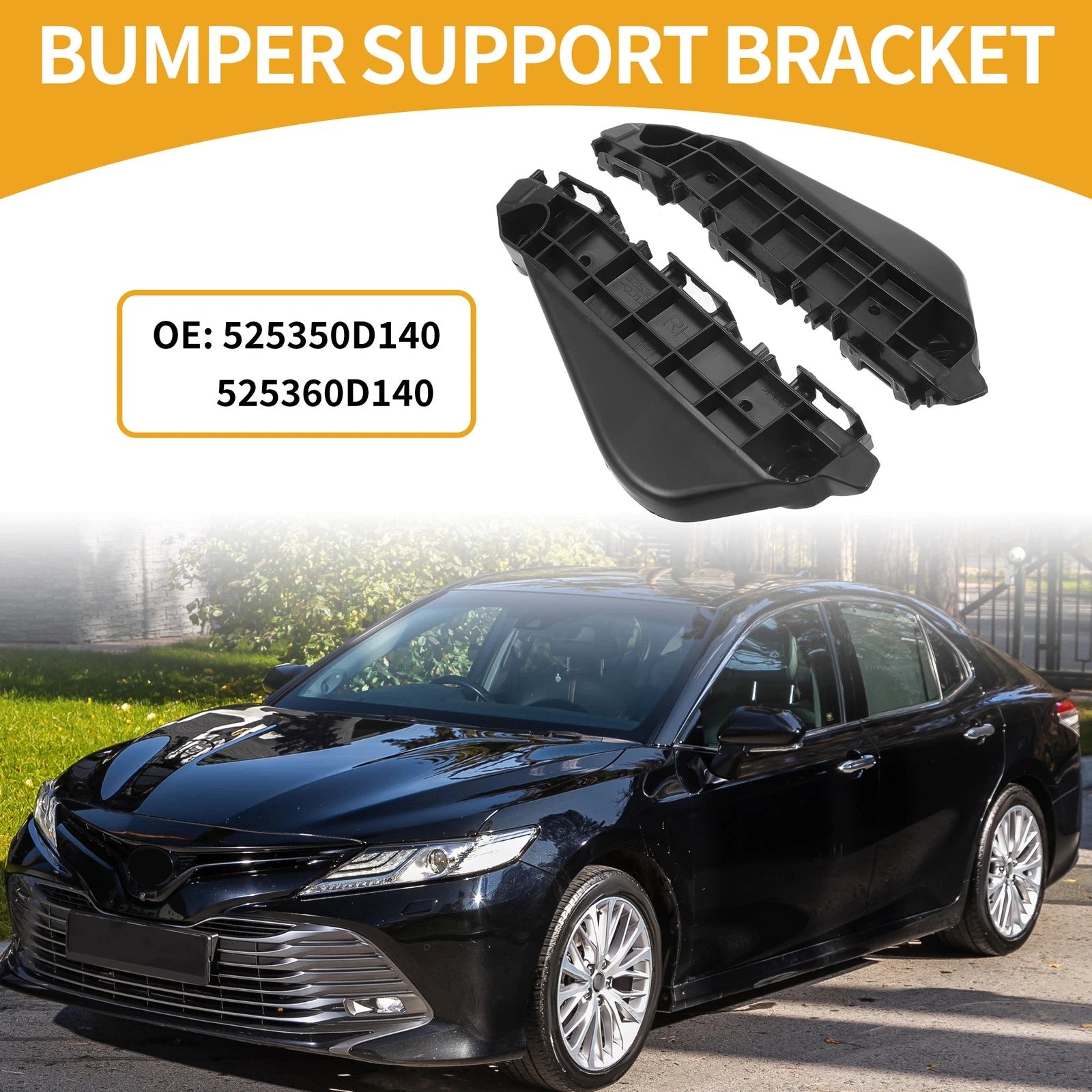 Front Bumper Support Bracket LH RH Pair for Toyota Vios Belta Gen3 (2013–2016)