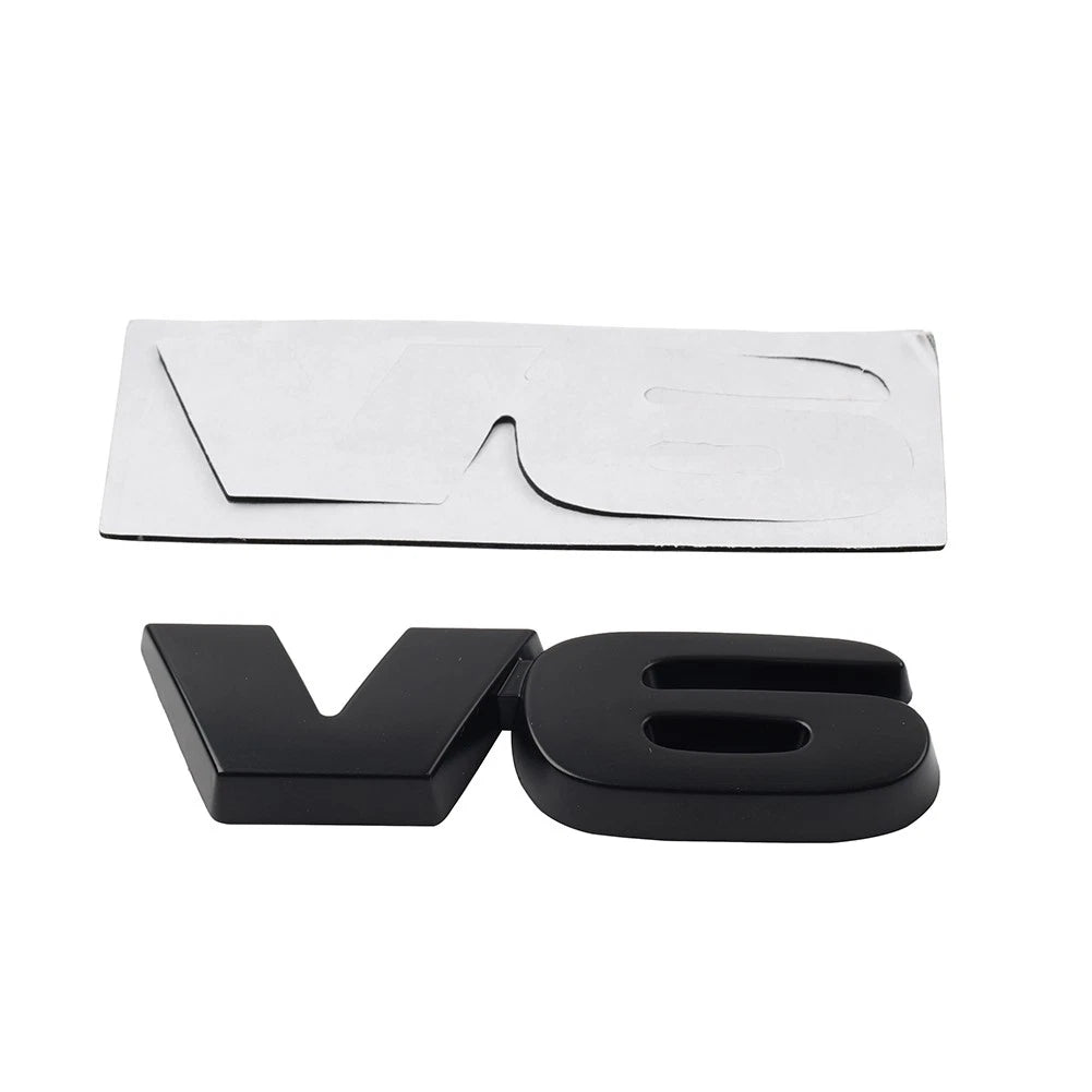 V6 Logo Car Fender Trunk Engine Emblem Badge for Universal Fit (All Years)