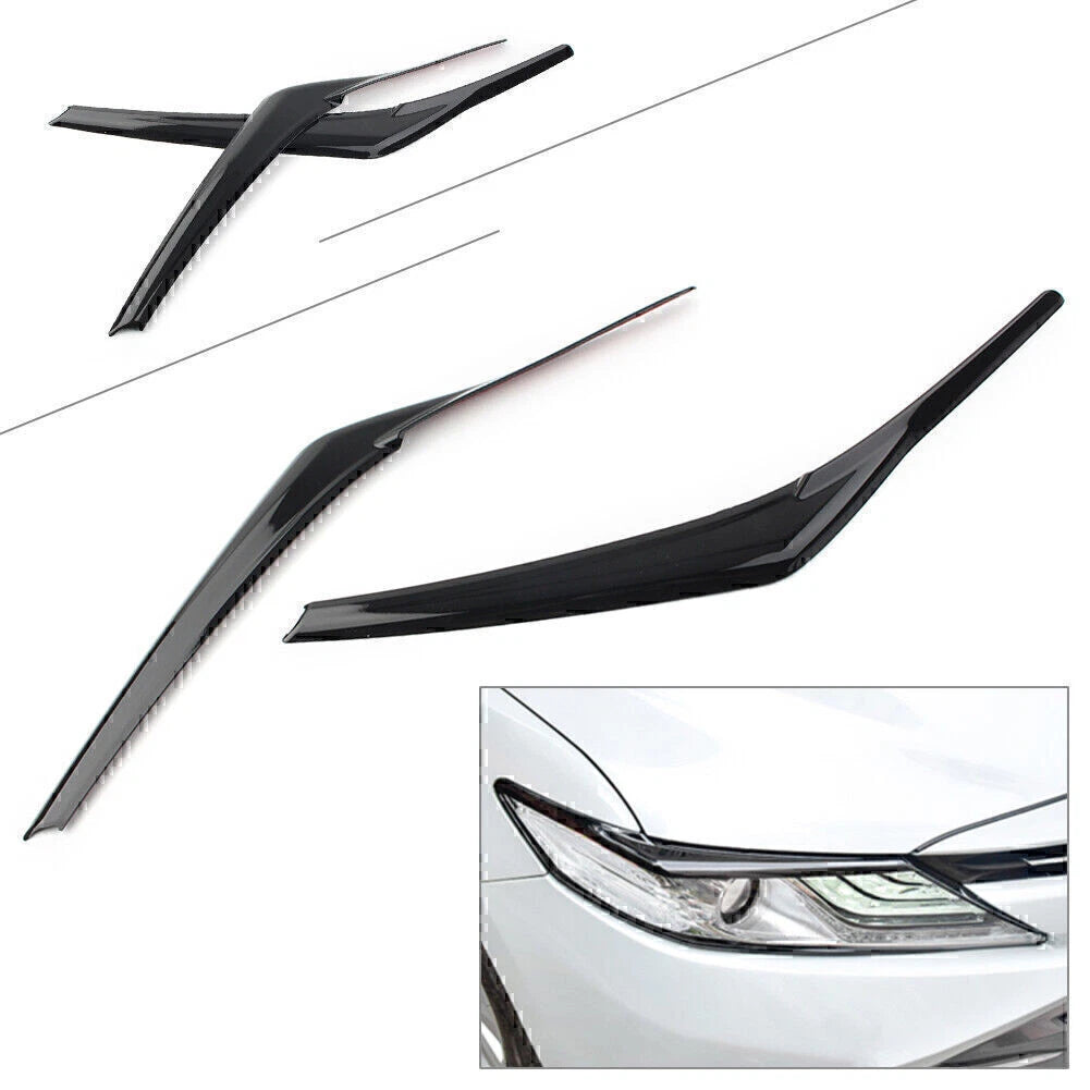 Black Headlight Eyebrow Trim for Toyota Camry SE XSE (2018–2024)