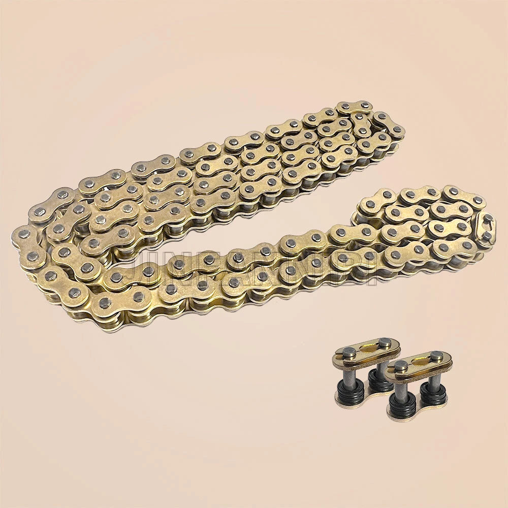 Gold 420 X-Ring Chain 120 Links with Master Link for Motorcycle