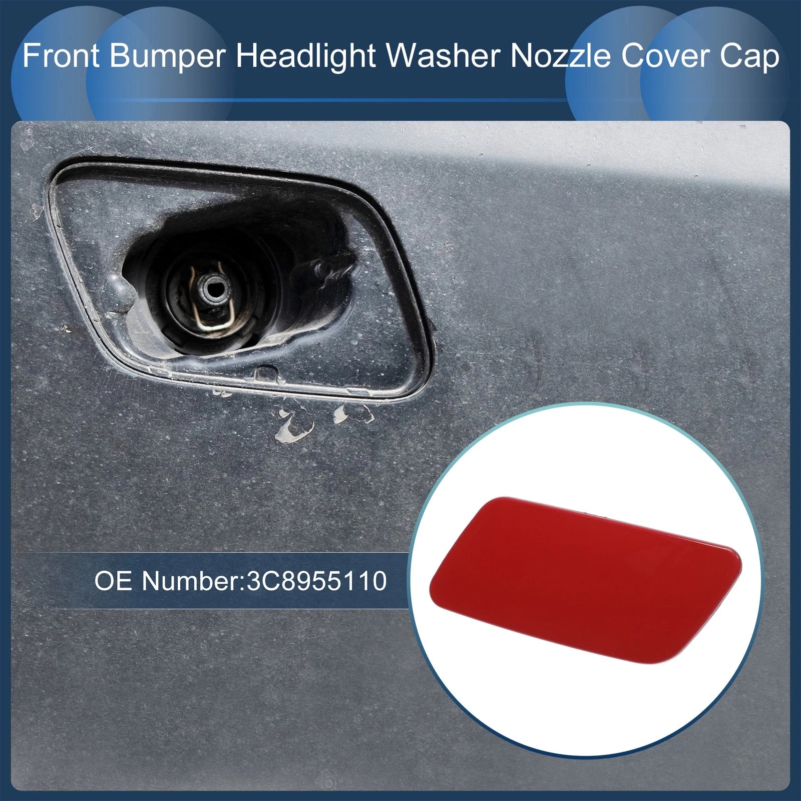 Front Right Washer Nozzle Cover Cap for Volkswagen Passat CC 2008–2012