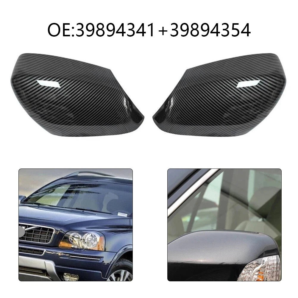 2X Mirror Cap Set for Volvo XC70 XC90 (2007–2014) Carbon Fiber