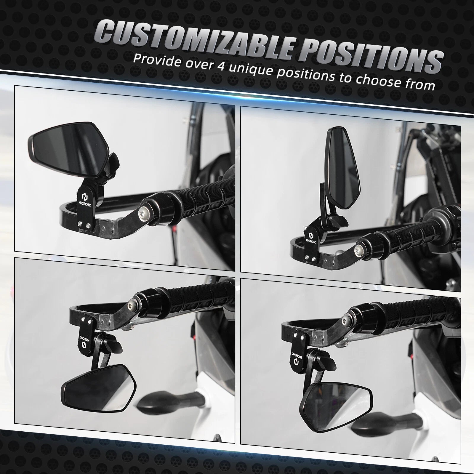 Quick Flip Arrow Folding Mirrors for Motorcycle (Universal)