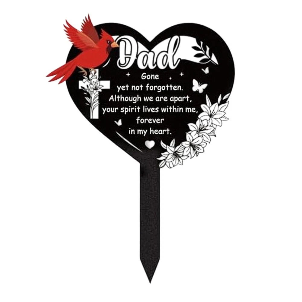 Heart Memorial Plaque for Father (Outdoor Use, Waterproof Metal)