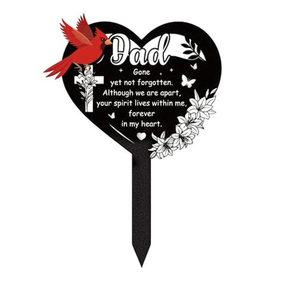 Heart Memorial Plaque for Father (Outdoor Use, Waterproof Metal)
