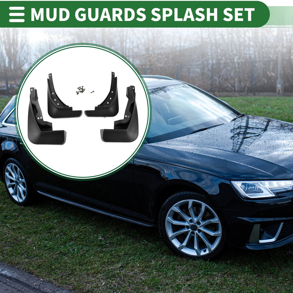 Mud Flaps Splash Guard 1 Set Front Rear for Audi A4 Sedan (2017–2018)