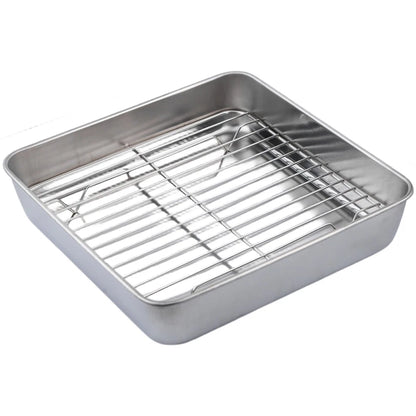 Premium 430 Stainless Steel Baking Pan 24x24x5cm Deep (No Part Numbers)