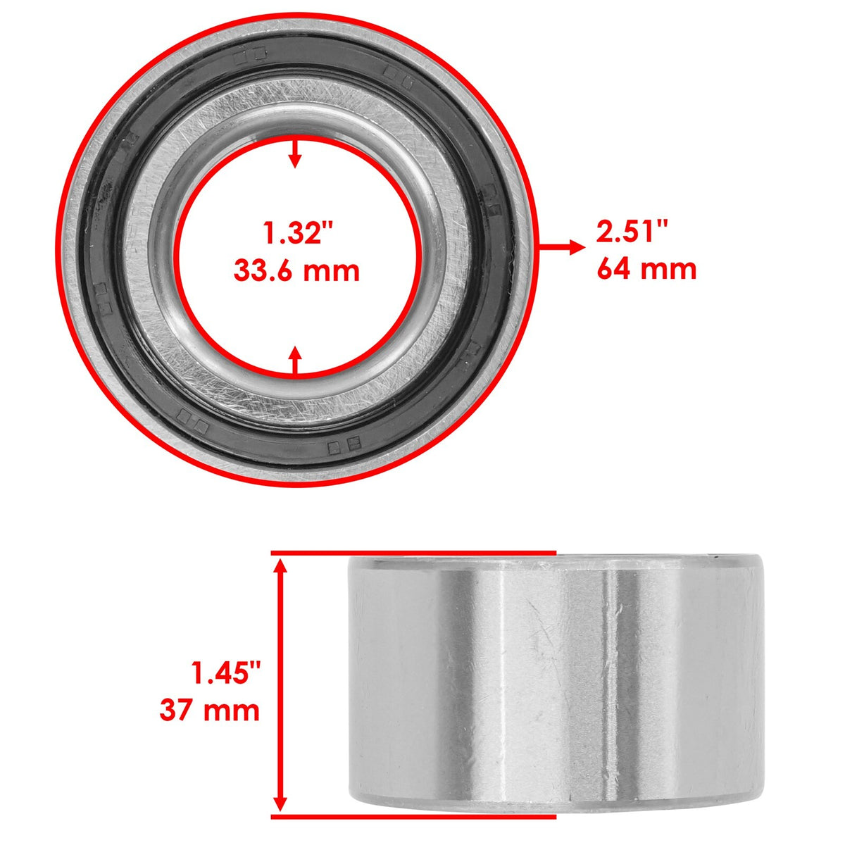 Front Wheel Bearing Replacement for Honda Pioneer 500 (2015–2026) Left Right