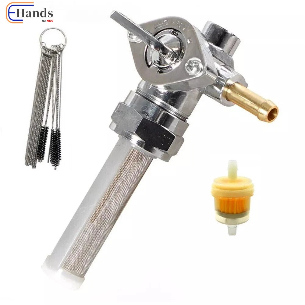 22MM Left Spigot Petcock Fuel Valve for Harley Davidson (1975–1981) 62167-81 62163-75