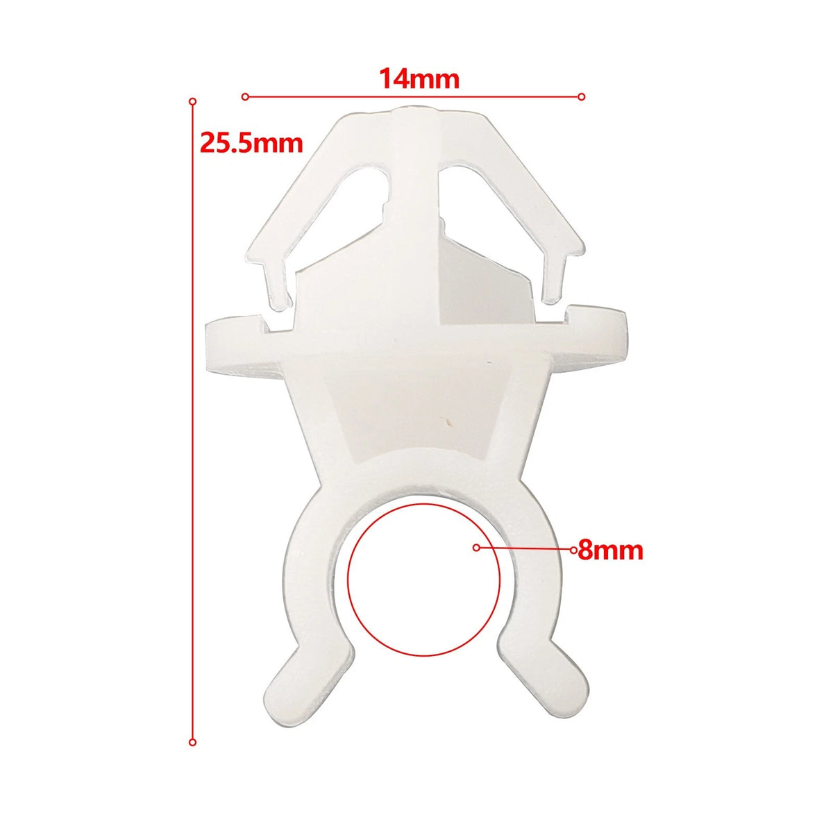 Hood Support Rod Clips for White Car
