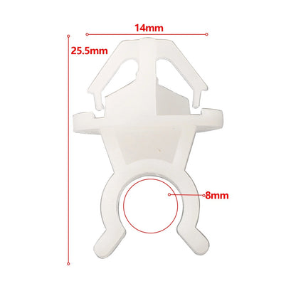 Hood Support Rod Clips for White Car