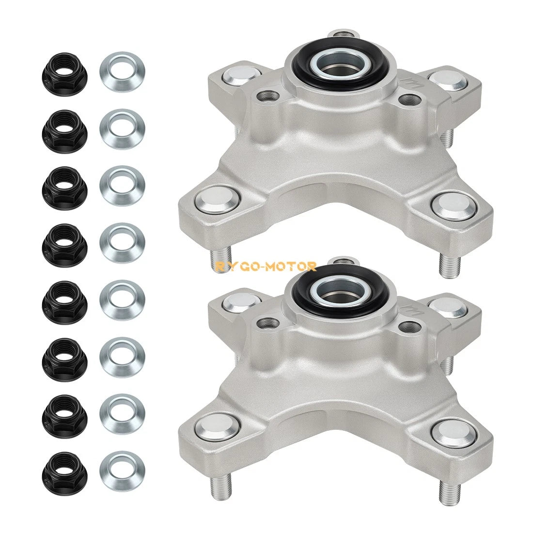 Set of 2 Wheel Hubs & Flange Lug Nuts for Honda TRX250X TRX400X (2009–2014)
