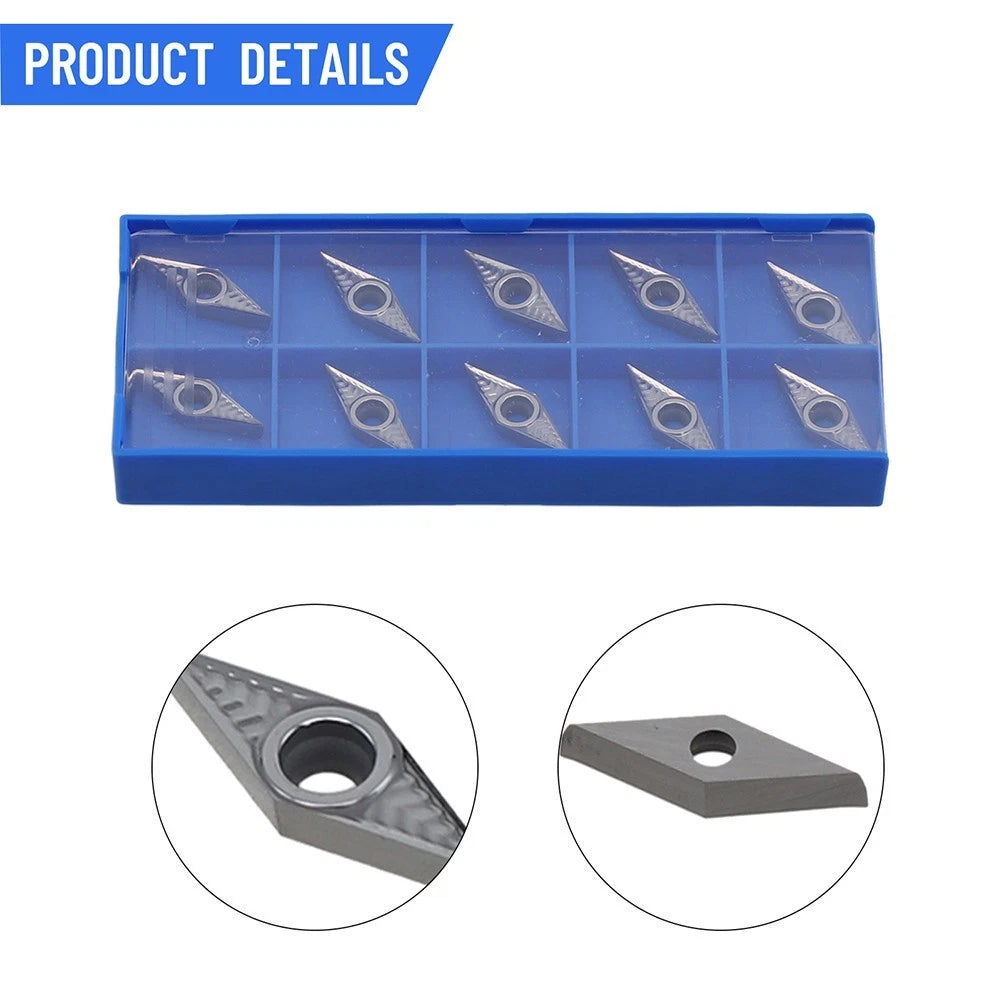 10PCS Carbide Turning Insert VCGT110304AK for Aluminum Lathe Cutting