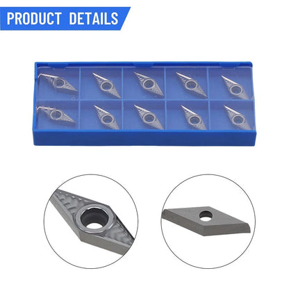 10PCS Carbide Turning Insert VCGT110304AK for Aluminum Lathe Cutting