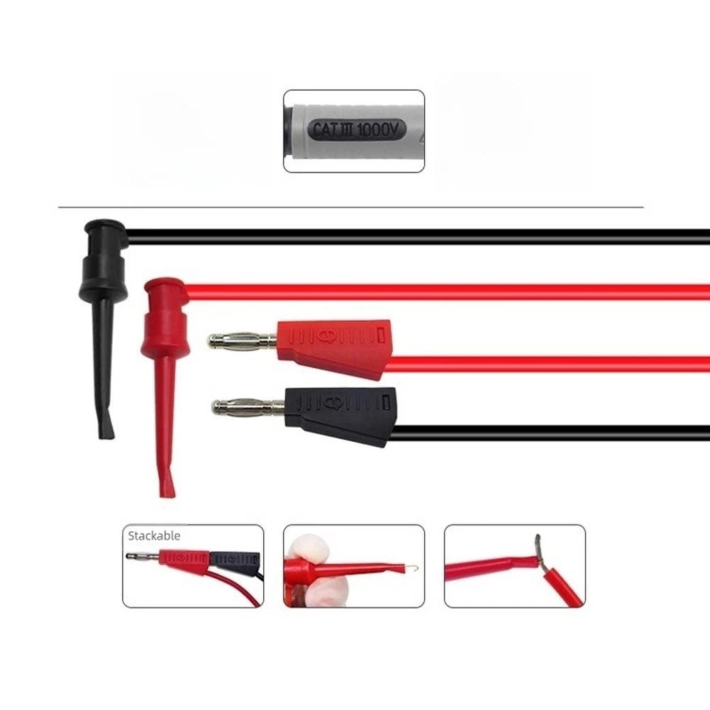 Electrical Test Leads with Replaceable Probes for Alligator Clips