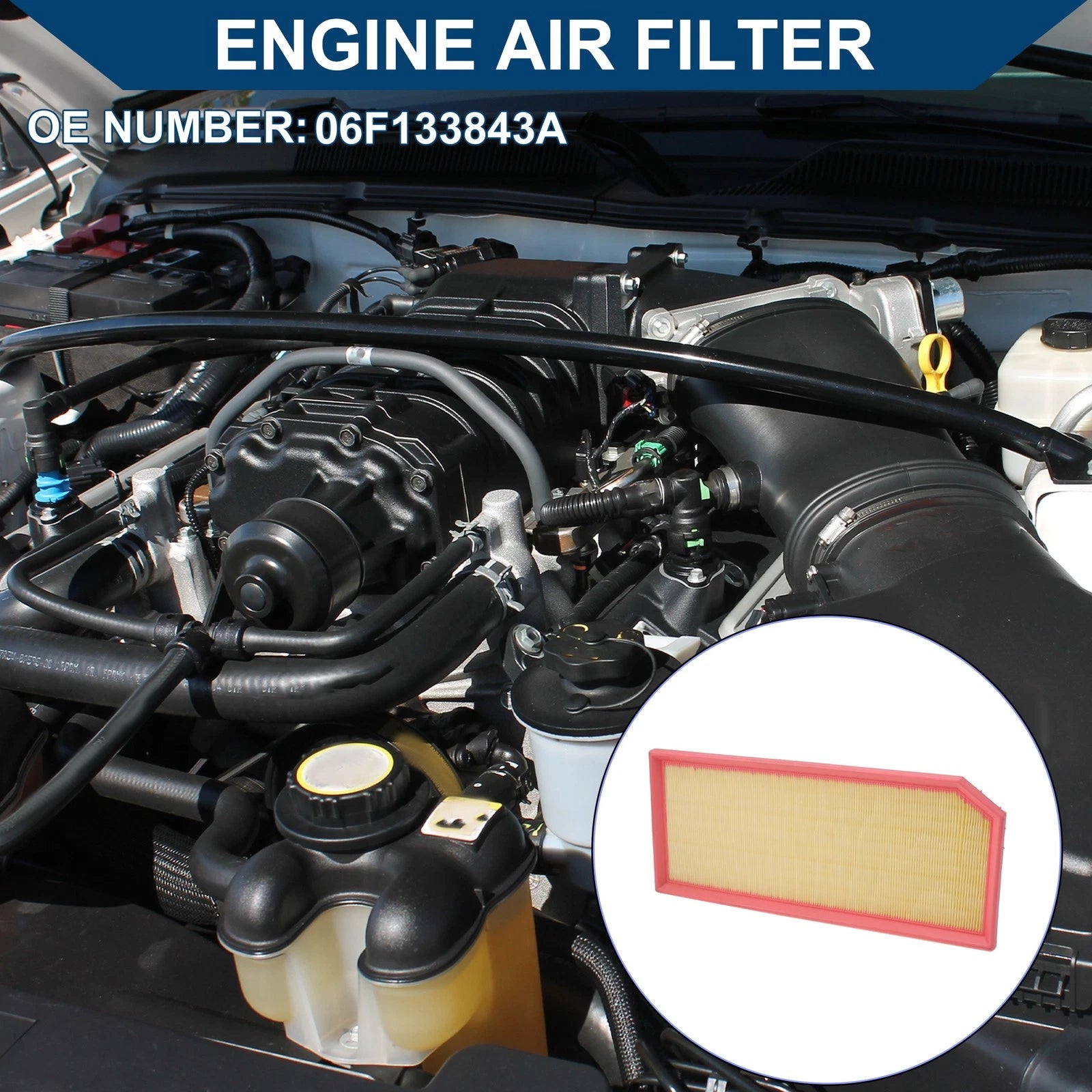 Engine Air Filter Replacement for Audi A3 Base 2.0L (2006–2008) 1Pcs