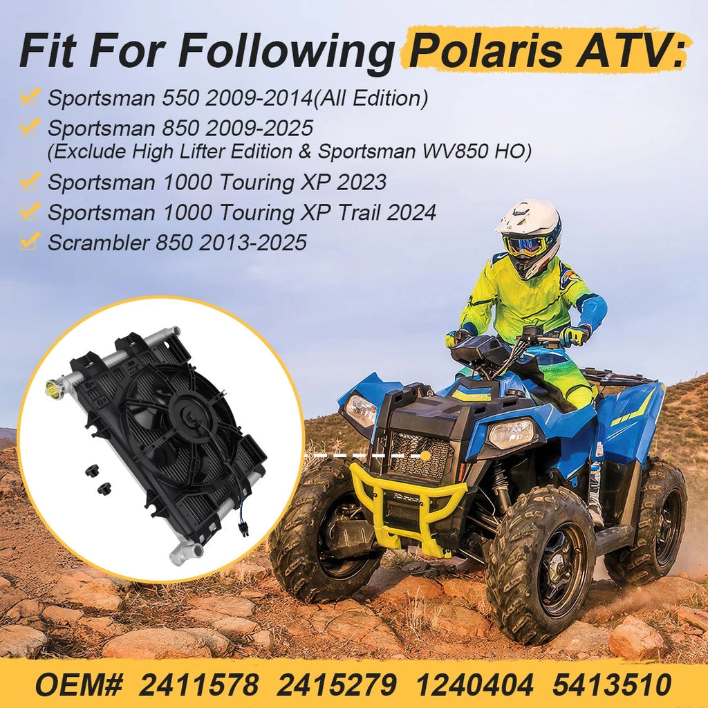 Cooling Radiator Fan Assembly for Polaris Sportsman 550 850 XP X2 (2009–2025)