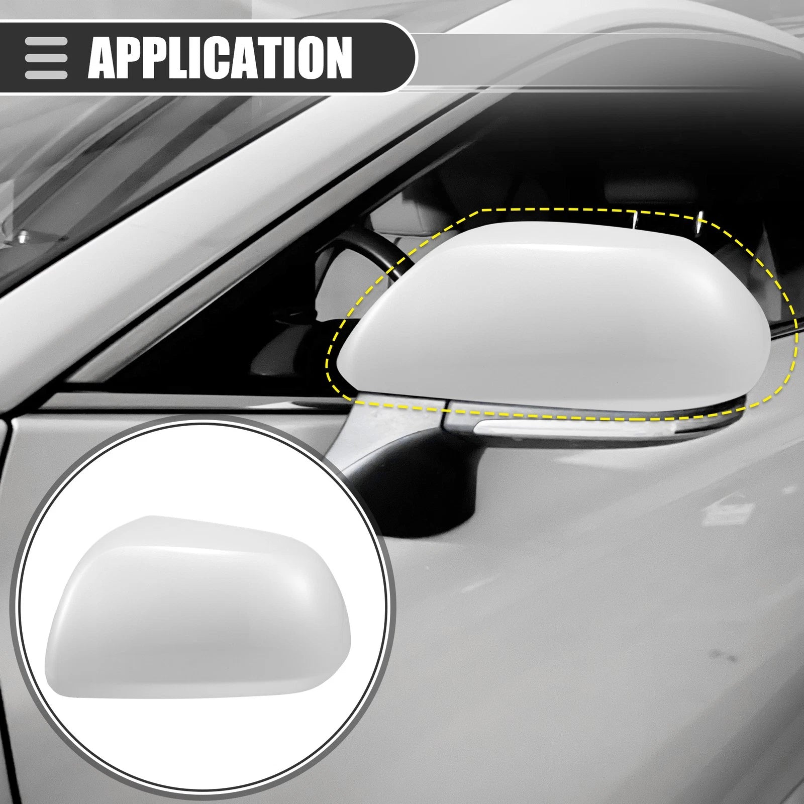 Left Side Mirror Cover Cap Replacement for Toyota Highlander (2009–2014) ABS