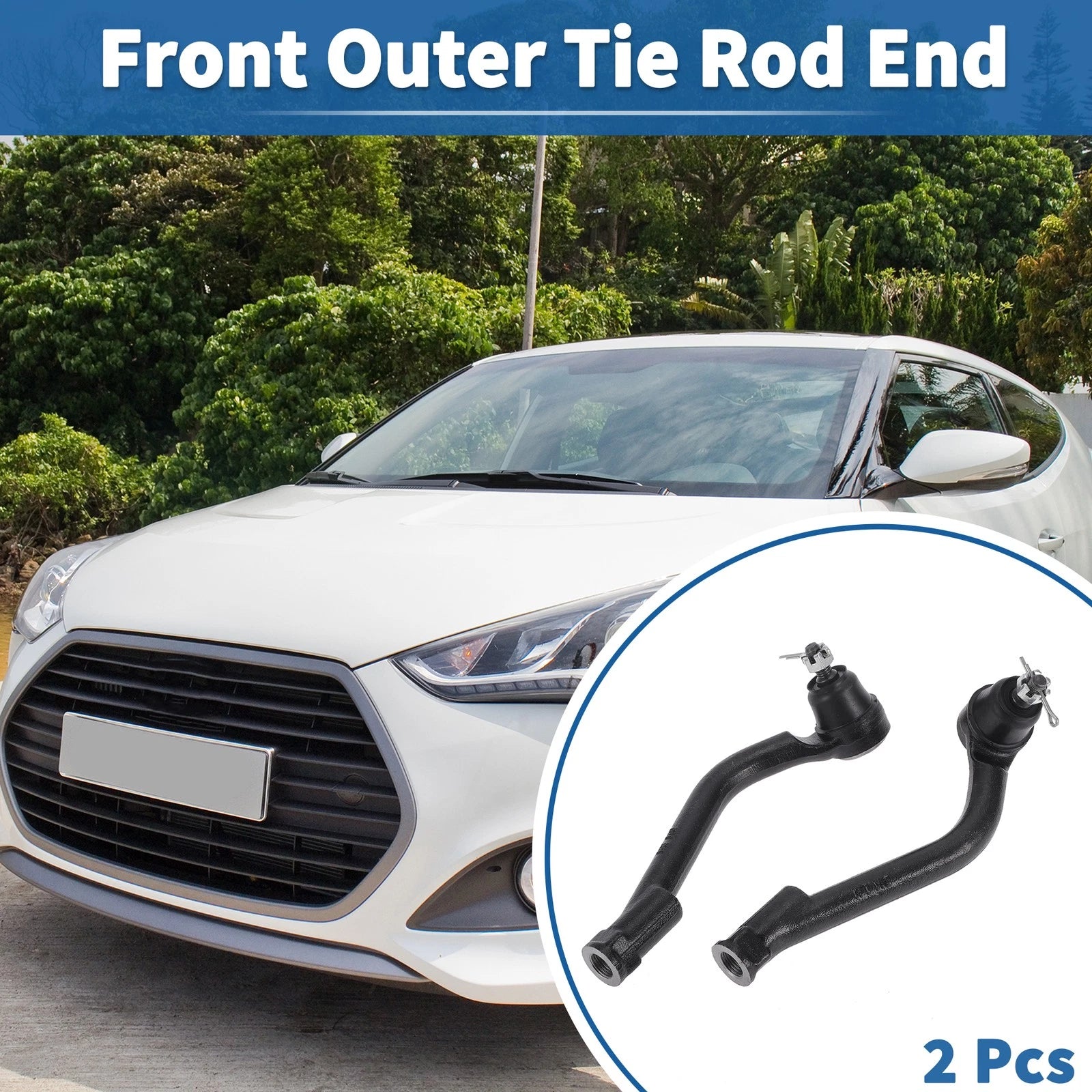 2pcs Front Outer Tie Rod Ends for Kia Sorento (2014–2015) Hyundai Santa Fe (2014–2015)