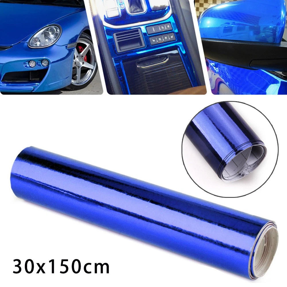Glossy Chrome Mirror Vinyl Wrap Film for Car (150cm x 30cm)
