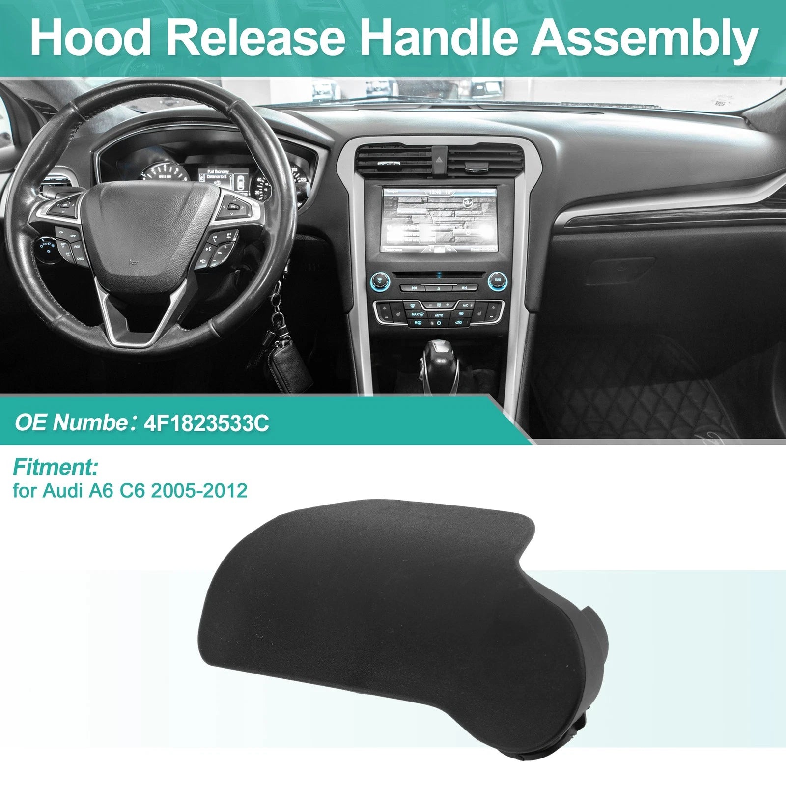 Hood Latch Release Handle for Audi A6 C6 (2005–2012)