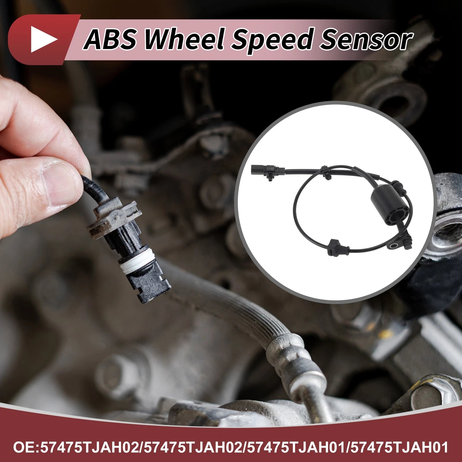 ABS Wheel Speed Sensor Replacement Rear Left for Honda GIENIA GJ6 (2010–2014)
