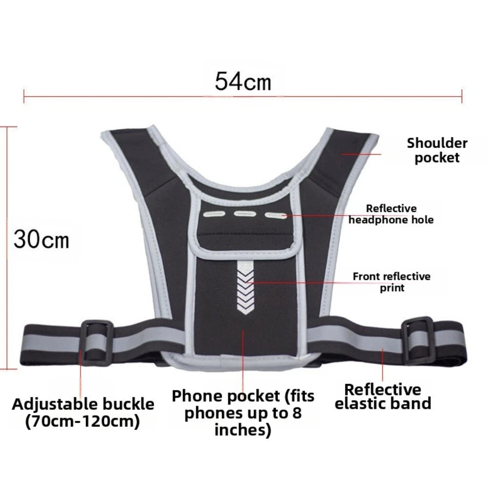 Lightweight Running Vest Backpack with Adjustable Straps and Reflective Details