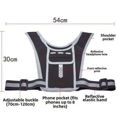 Lightweight Running Vest Backpack with Adjustable Straps and Reflective Details