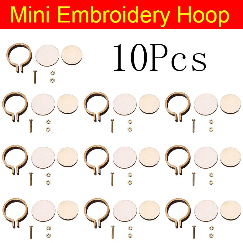 10x Mini Embroidery Hoop Ring for Hand Crafts Tool