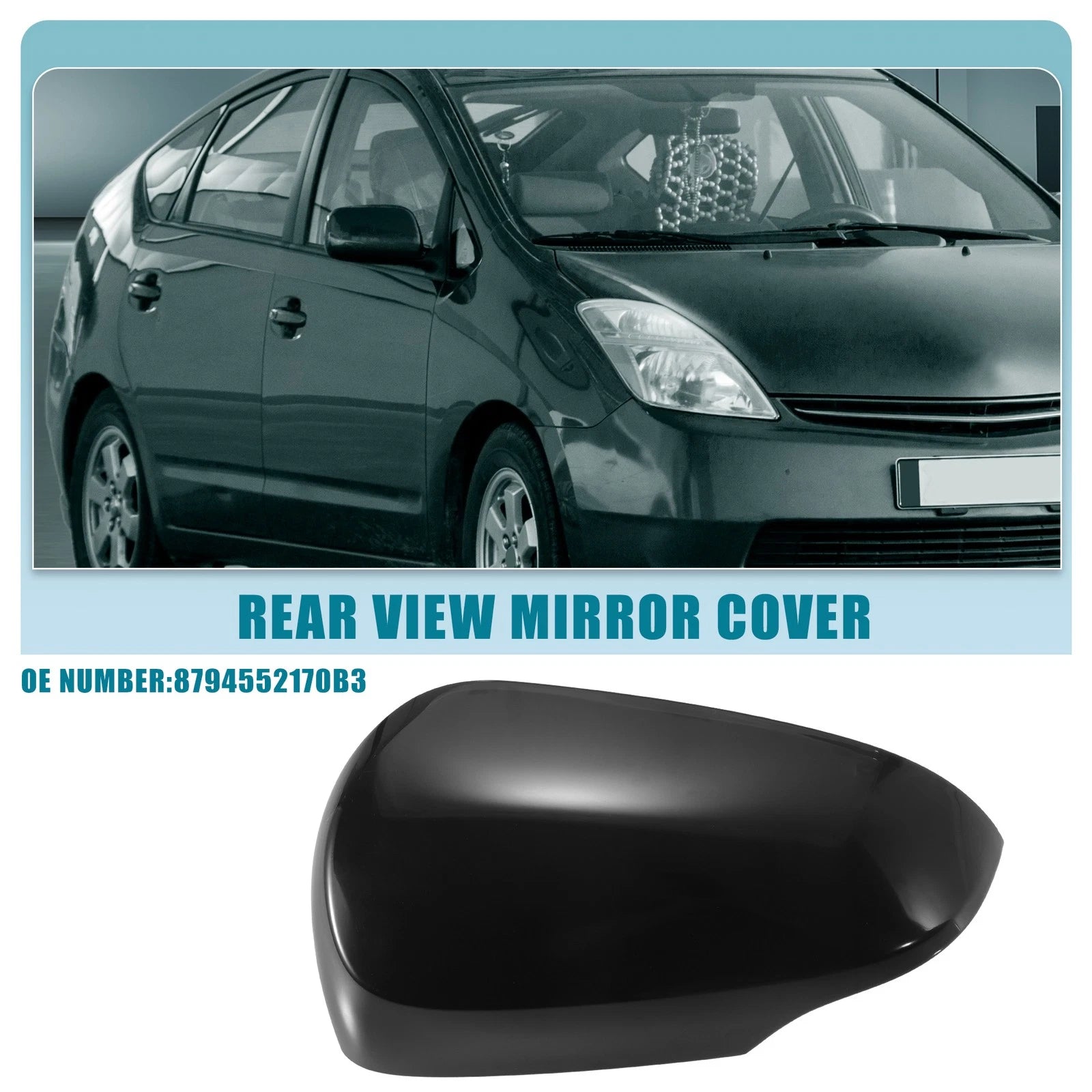 Left Rearview Mirror Cover Replacement No Paint for Toyota Prius C (2012–2017)