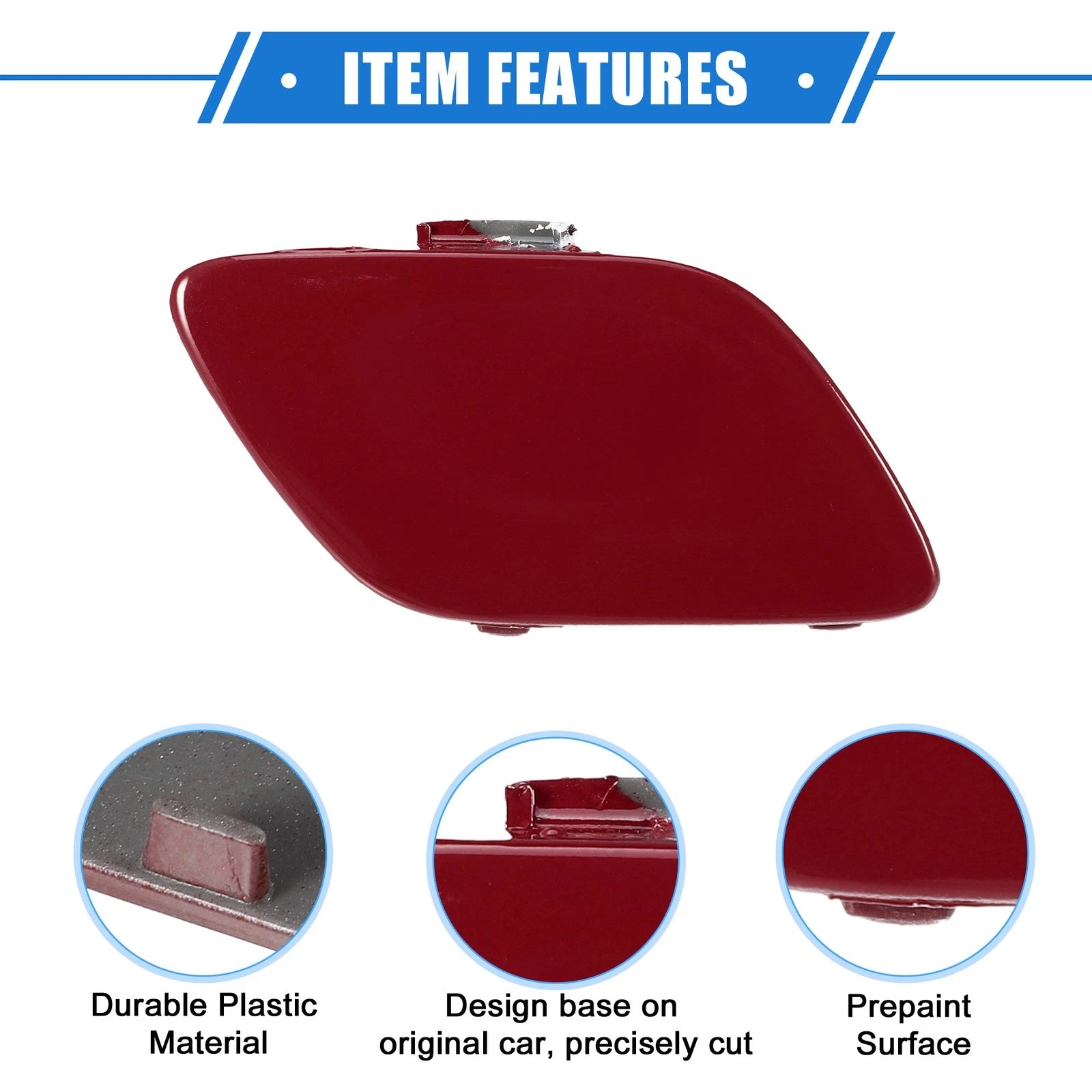 Tow Hook Eye Hole Cover Cap for BMW E92 E93 (2007–2010) Red Front Right