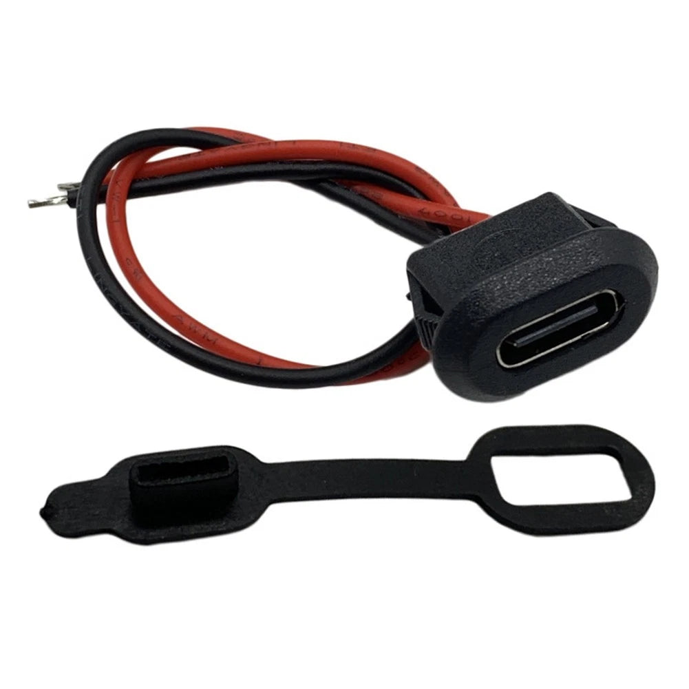 2X Type C Female Input Power Socket 2pin Waterproof for Outdoor Use