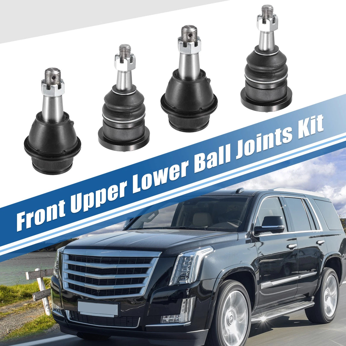 Set of 4 Front Upper Lower Ball Joints K6540/K6541 for Cadillac Escalade EXT (2002–2006)