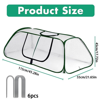 Garden Bed Cover Roll-up Zipper Door with Ground Spikes