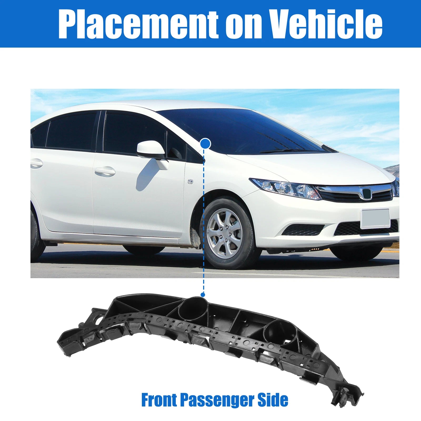 Right Side Front Bumper Mounting Support Bracket for Honda Civic (2005–2011)