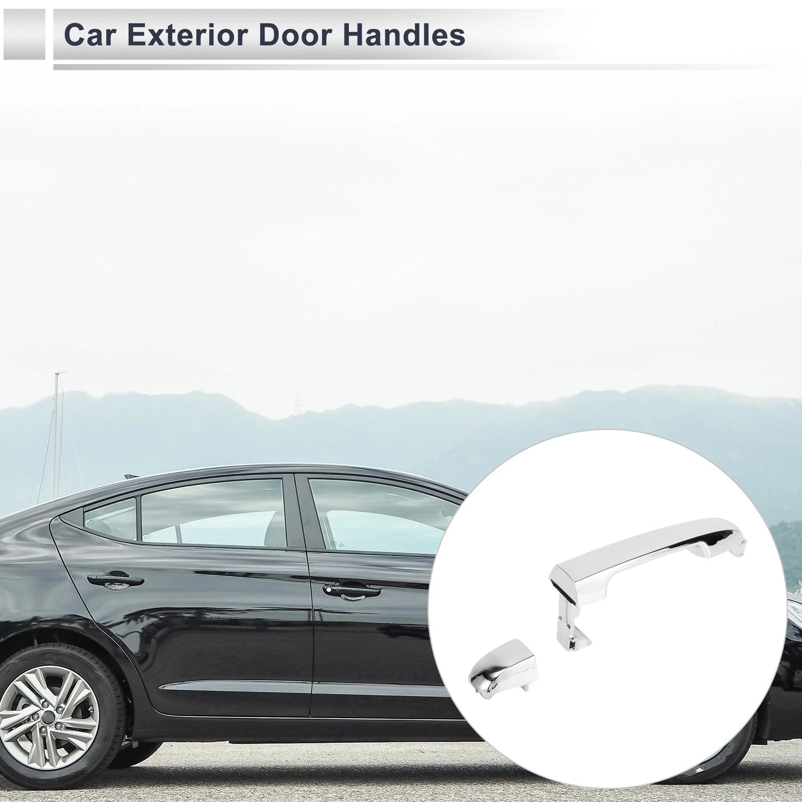 Exterior Door Handle Set Front Rear Left Right Replacement for Hyundai Elantra (2007–2012)