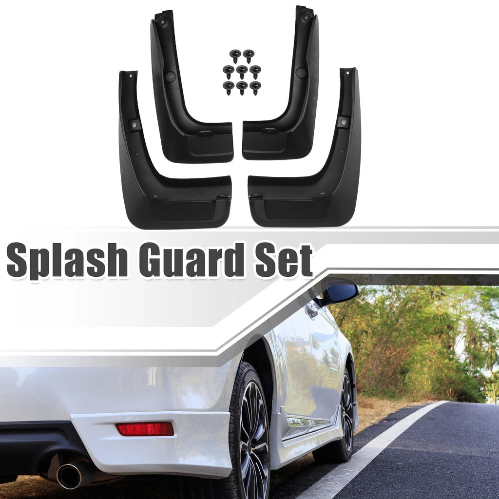 Front and Rear Mud Flaps Splash Guards for Toyota Highlander Black 1Set (2014–2023)