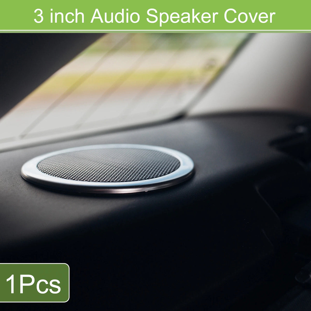 3" Speaker Grill Cover for Car Subwoofer (Universal Fit) Silver Tone White